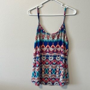 Maurices colorful tank top. Size: L Color: Pink/Blue/Teal/White/Orange
